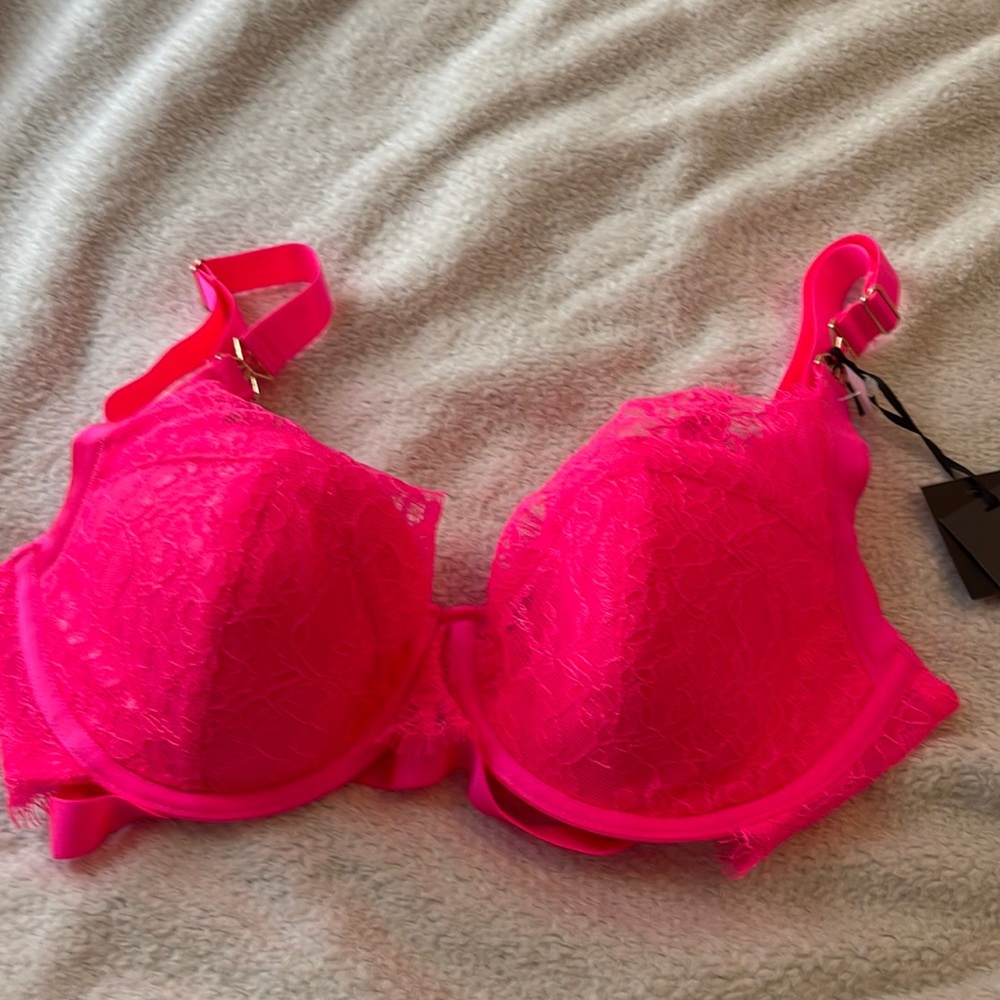 Neon pink bra